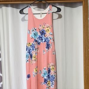 Coral maxi dress